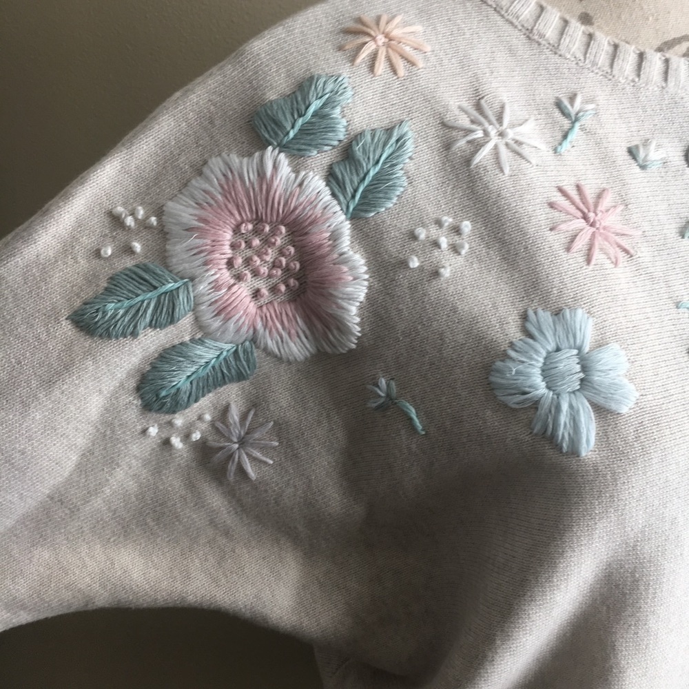 Worth New York S Sweater Embroidered Floral - Picture 3 of 7